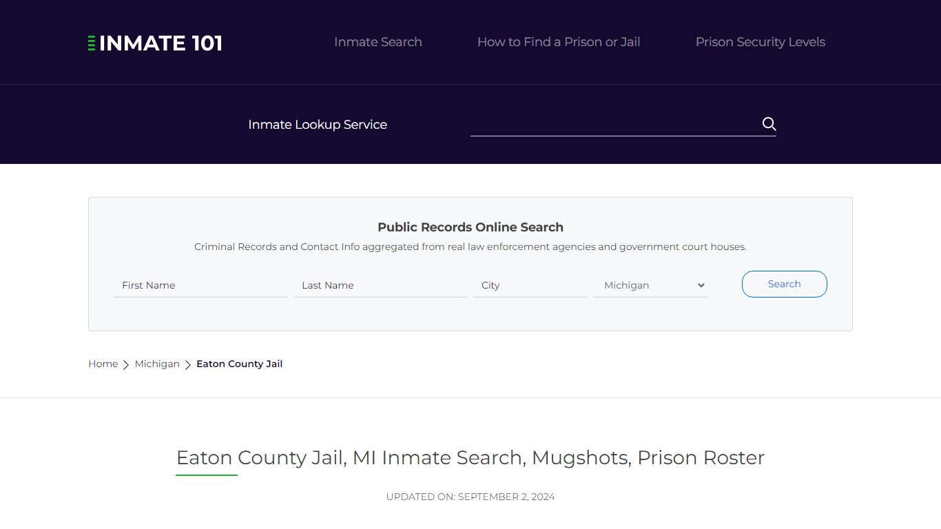 Eaton County Jail, MI Inmate Search, Mugshots, Prison Roster