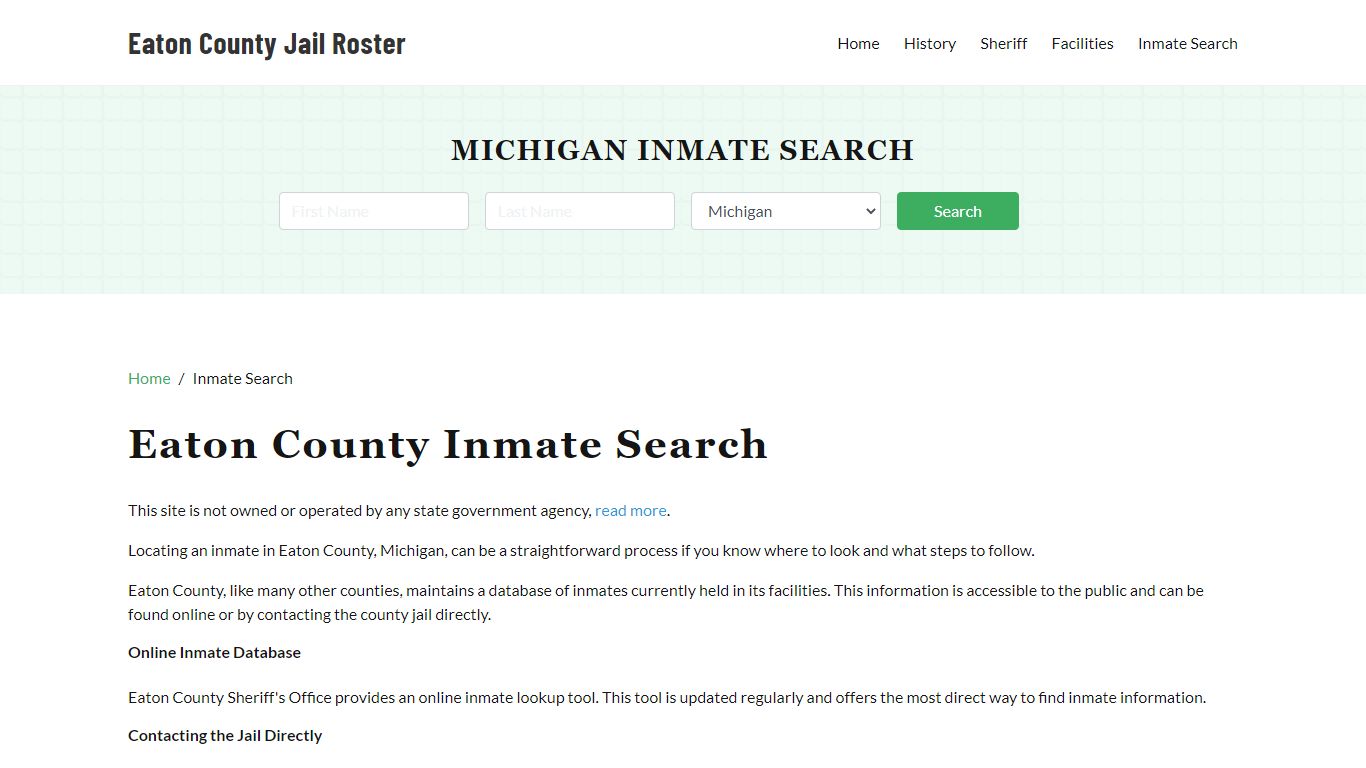 Eaton County, MI Detainee Lookup