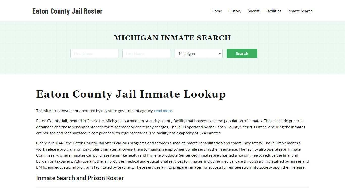 Eaton County Jail Roster Lookup, MI, Inmate Search